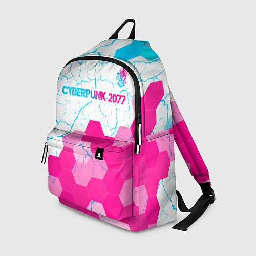 Рюкзак Cyberpunk 2077 neon gradient style посередине / 3D-принт – фото 1