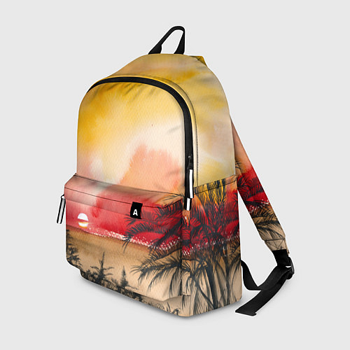 Рюкзак Тропический закат акварель / 3D-принт – фото 1