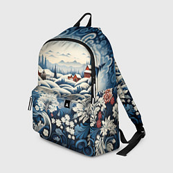 Рюкзак Зимний лес новогодний узор, цвет: 3D-принт