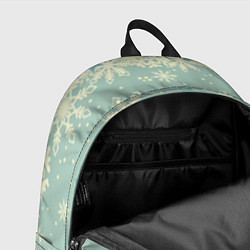 Рюкзак Снежинки и звезды на матно зеленем, цвет: 3D-принт — фото 2