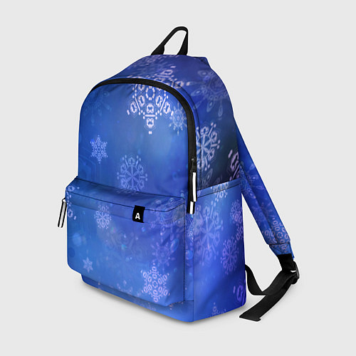 Рюкзак Декоративные снежинки на фиолетовом / 3D-принт – фото 1