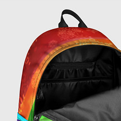Рюкзак Абстрактный разноцветный волнистый фон со снежинка, цвет: 3D-принт — фото 2