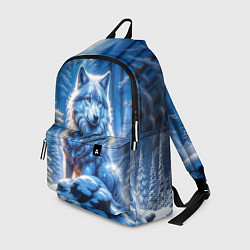Рюкзак Волк в зимнем ночном лесу, цвет: 3D-принт