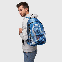 Рюкзак Волк в зимнем ночном лесу, цвет: 3D-принт — фото 2