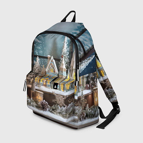 Рюкзак Снежный день в городе / 3D-принт – фото 1