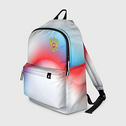 Рюкзак Герб России на фоне абстрактного триколора, цвет: 3D-принт