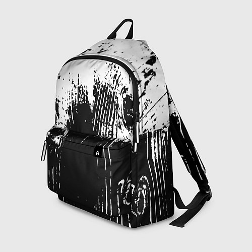 Рюкзак Черно-белая абстракция гранж / 3D-принт – фото 1