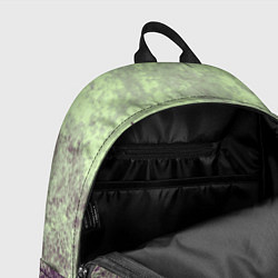 Рюкзак Абстракция - фиолетовые пятна на зеленом фоне, цвет: 3D-принт — фото 2