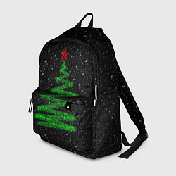 Рюкзак Новогодняя ёлка и мишуры - минимализм, цвет: 3D-принт