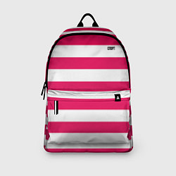 Рюкзак Красно белый узор в полоску, цвет: 3D-принт — фото 2