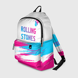 Рюкзак Rolling Stones neon gradient style посередине, цвет: 3D-принт