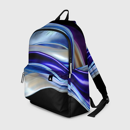 Рюкзак Абстрактные волны синего оттенка / 3D-принт – фото 1
