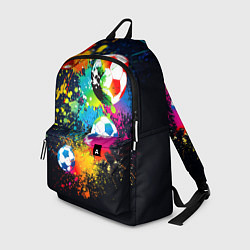 Рюкзак Разноцветные футбольные мячи, цвет: 3D-принт