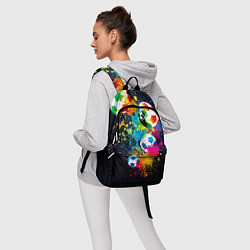 Рюкзак Разноцветные футбольные мячи, цвет: 3D-принт — фото 2