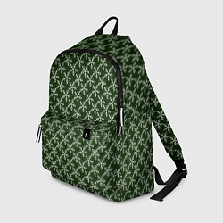 Рюкзак Паттерн снежинки тёмно-зелёный, цвет: 3D-принт