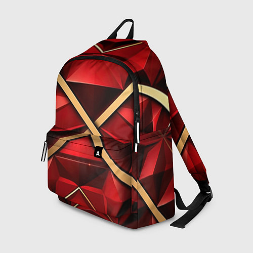 Рюкзак Золотые ленты на красном фоне / 3D-принт – фото 1
