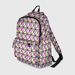 Рюкзак Геометрический треугольники бело-серо-розовый