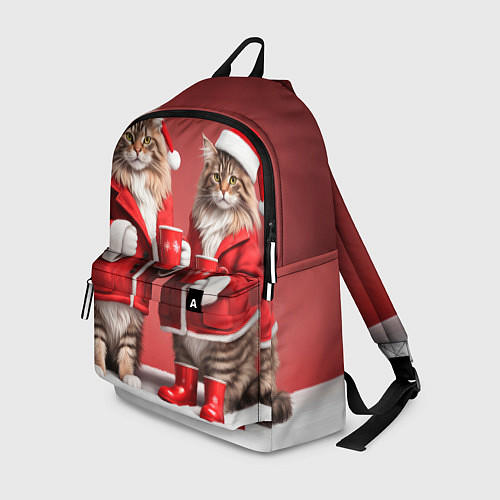 Рюкзак С новым котом - два кота в костюмах Санты / 3D-принт – фото 1