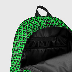 Рюкзак Зелёные и чёрные треугольники, цвет: 3D-принт — фото 2