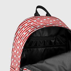 Рюкзак Маленькие сердечки красный полосатый, цвет: 3D-принт — фото 2
