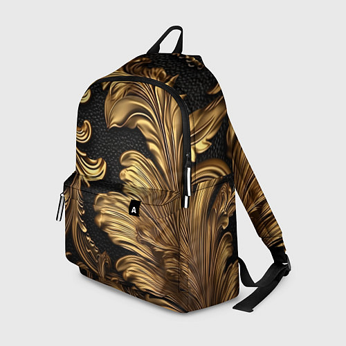 Рюкзак Золотые листья винтажные лепнина / 3D-принт – фото 1