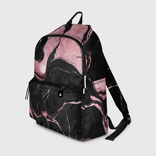Рюкзак Черно-розовый мрамор / 3D-принт – фото 1