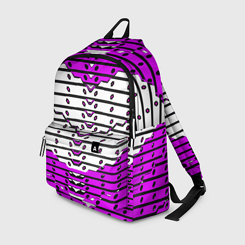 Рюкзак Фиолетово-белая техно броня / 3D-принт – фото 1