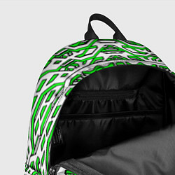 Рюкзак Техно броня зелёно-белая, цвет: 3D-принт — фото 2