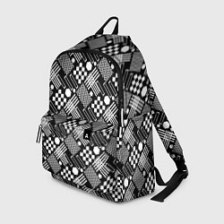 Рюкзак Черно белый узор из геометрических фигур