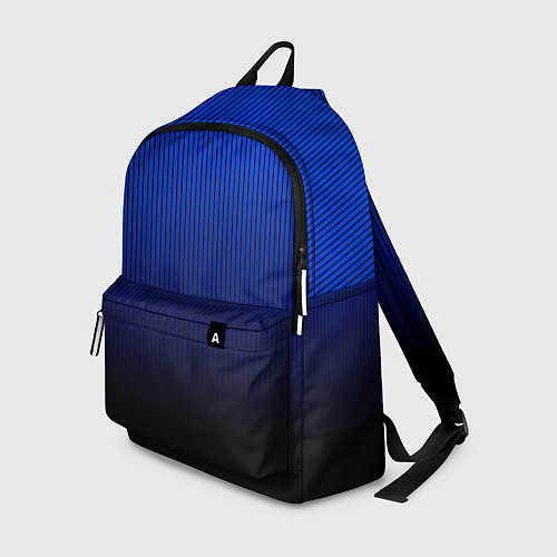 Рюкзак Полосатый градиент сине-чёрный / 3D-принт – фото 1