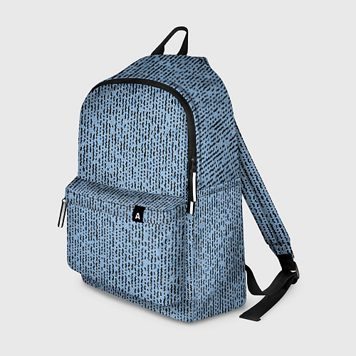 Рюкзак Голубой с чёрным мелкая мозаика / 3D-принт – фото 1