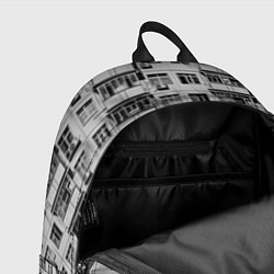 Рюкзак Панелька в черно-белых тонах, цвет: 3D-принт — фото 2