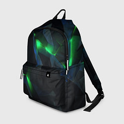 Рюкзак Объемная геометрическая зеленая неоновая абстракци, цвет: 3D-принт