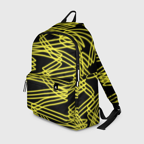 Рюкзак Желтые светящиеся линии / 3D-принт – фото 1