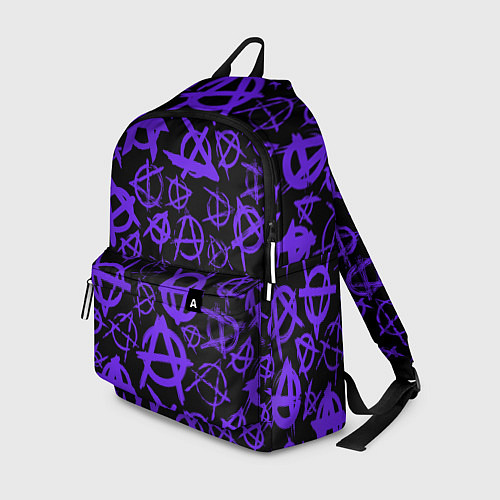 Рюкзак Узор анархия фиолетовый / 3D-принт – фото 1