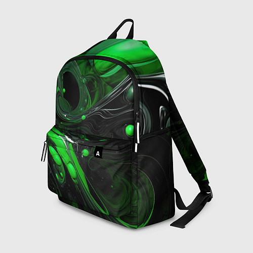 Рюкзак Green dark abstract geometry style / 3D-принт – фото 1