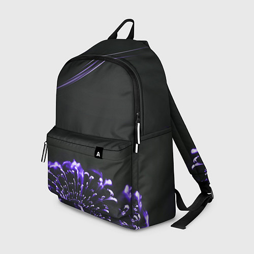 Рюкзак Неоновый фиолетовый цветок в темноте / 3D-принт – фото 1