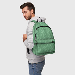 Рюкзак Яркий зеленый однотонный цветочный узор, цвет: 3D-принт — фото 2