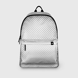 Рюкзак Белый в чёрный маленький горошек, цвет: 3D-принт — фото 2