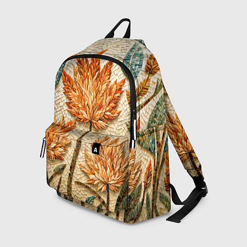Рюкзак Мозаика осенняя листва в теплых тонах / 3D-принт – фото 1