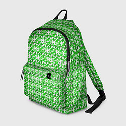 Рюкзак Белые плюсики на зелёном фоне, цвет: 3D-принт