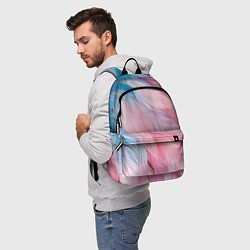 Рюкзак Пастельно-голубые и розовые перья, цвет: 3D-принт — фото 2
