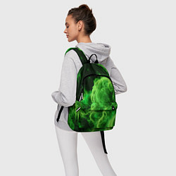 Рюкзак Зелёный густой дым - inferno green, цвет: 3D-принт — фото 2