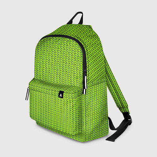 Рюкзак Ярко-зелёный в маленькие чёрные полоски / 3D-принт – фото 1