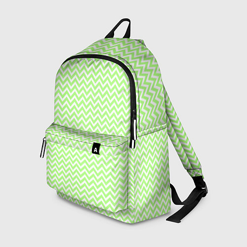 Рюкзак Светло-зелёный ломаные полосы / 3D-принт – фото 1