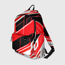 Рюкзак Красно-белые полосы и чёрный фон, цвет: 3D-принт