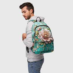 Рюкзак Объемные цветы и жемчуг, цвет: 3D-принт — фото 2