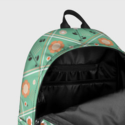 Рюкзак Зеленый цветочный - ретро, цвет: 3D-принт — фото 2