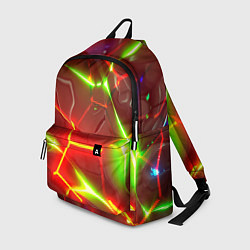 Рюкзак Неоновые красные плиты с ярким светом, цвет: 3D-принт