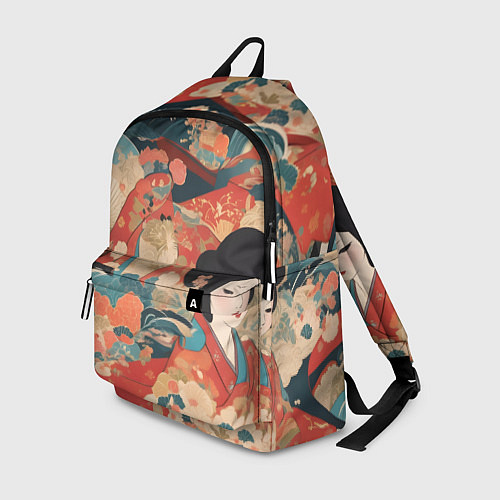Рюкзак Японский орнамент с девушкой / 3D-принт – фото 1